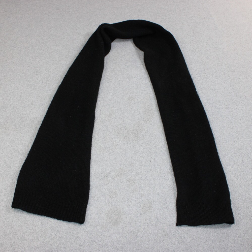 Cashmere Scarf Womens One Size Black Soft Classic Capsule Heritage Rectangle